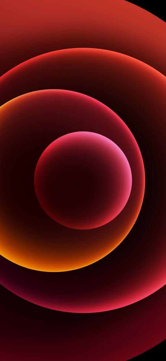 circles, red, orange, abstraction