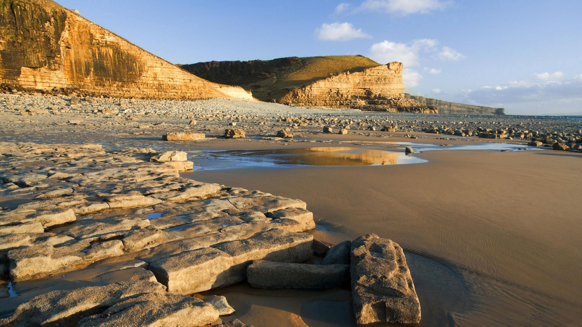 stones, rocks, sand, sea, coast, shadows