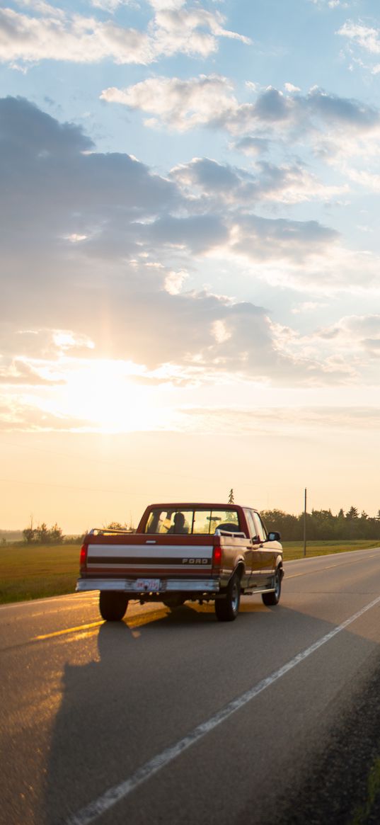 chevrolet silverado, chevrolet car, red, road