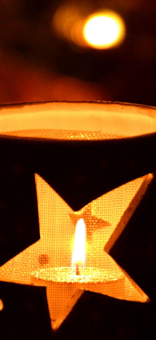 candle, candlestick, stars, bokeh