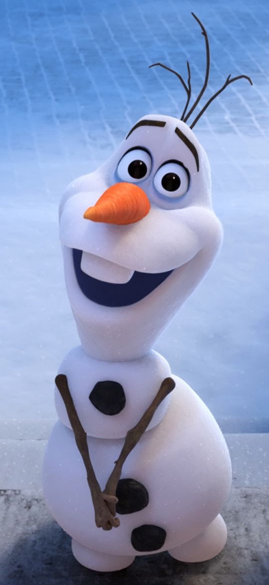 olaf, cold heart, cartoon, snowman