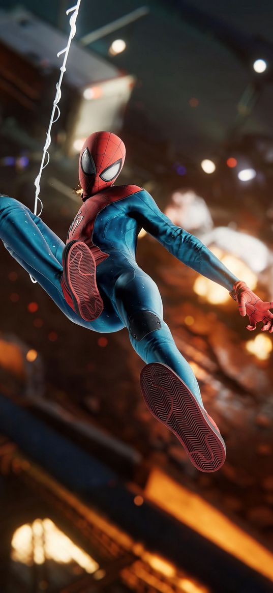 spiderman, spider-man, superhero, marvel, jump, web, city, art