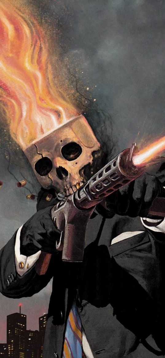 skull, skeleton, weapon, fire, art