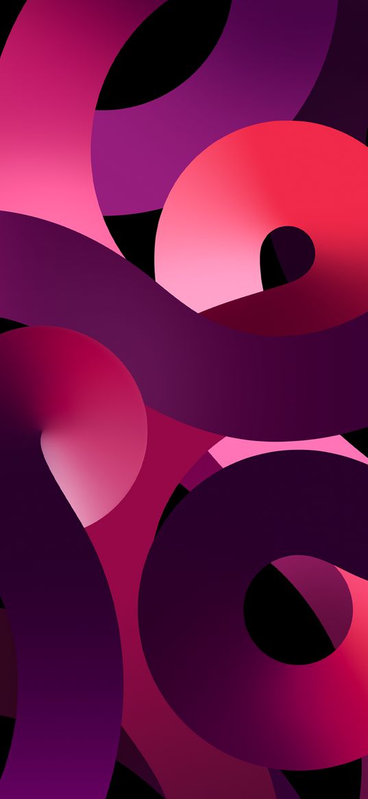 curls, spiral, pattern, abstraction, pink, purple, black