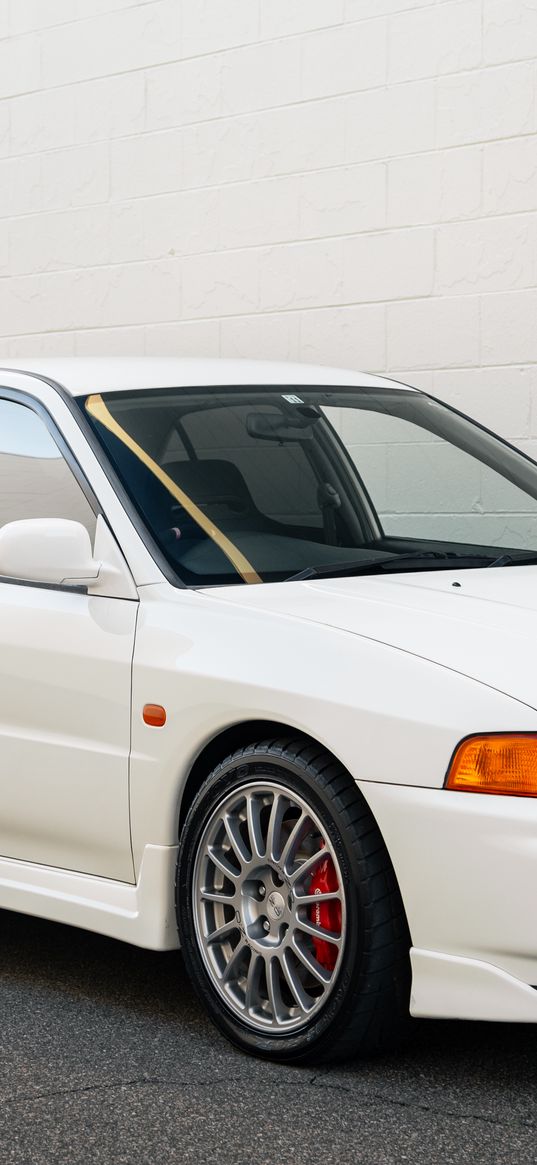 mitsubishi lancer, mitsubishi, car, white