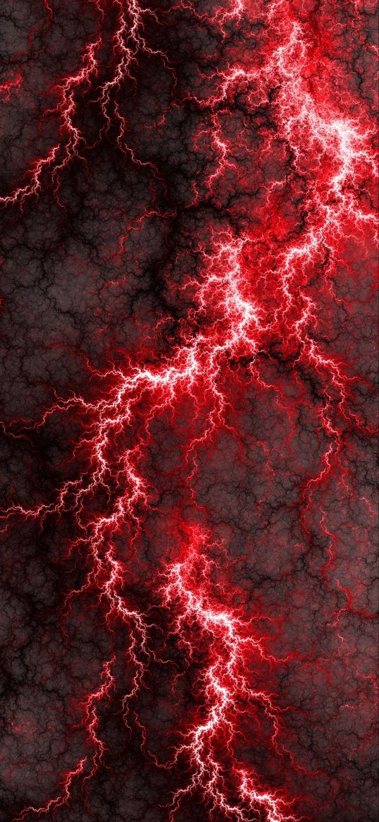 lightning, electric, art, red