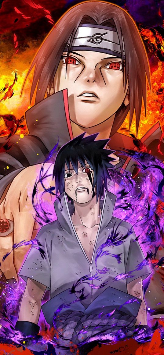 itachi, sasuke, naruto, anime, art