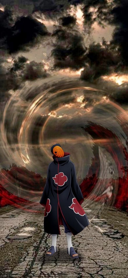 obito, naruto, anime, spiral, art