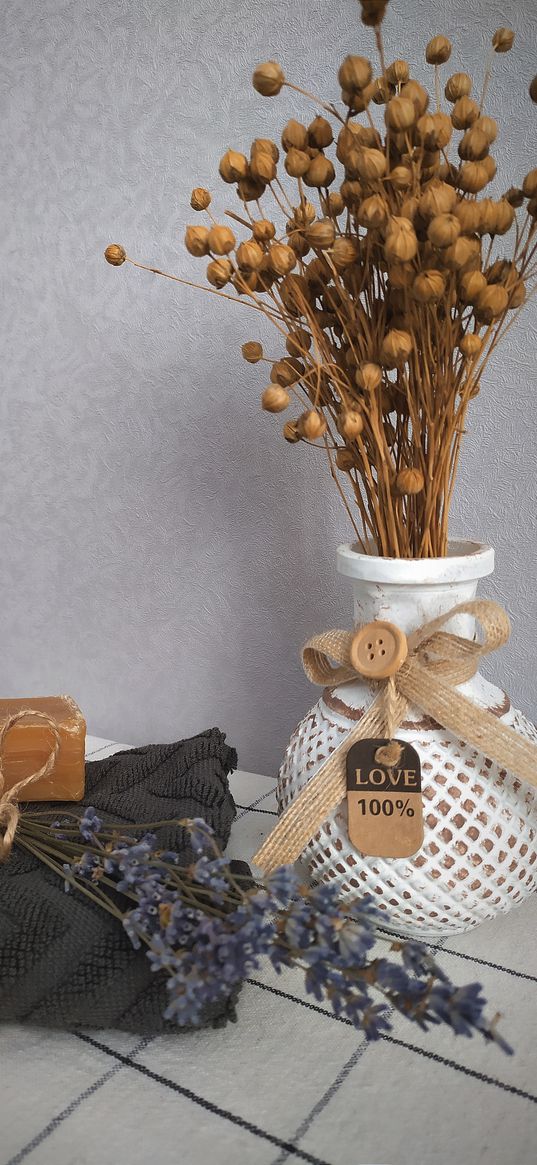 soap, vase, lavender