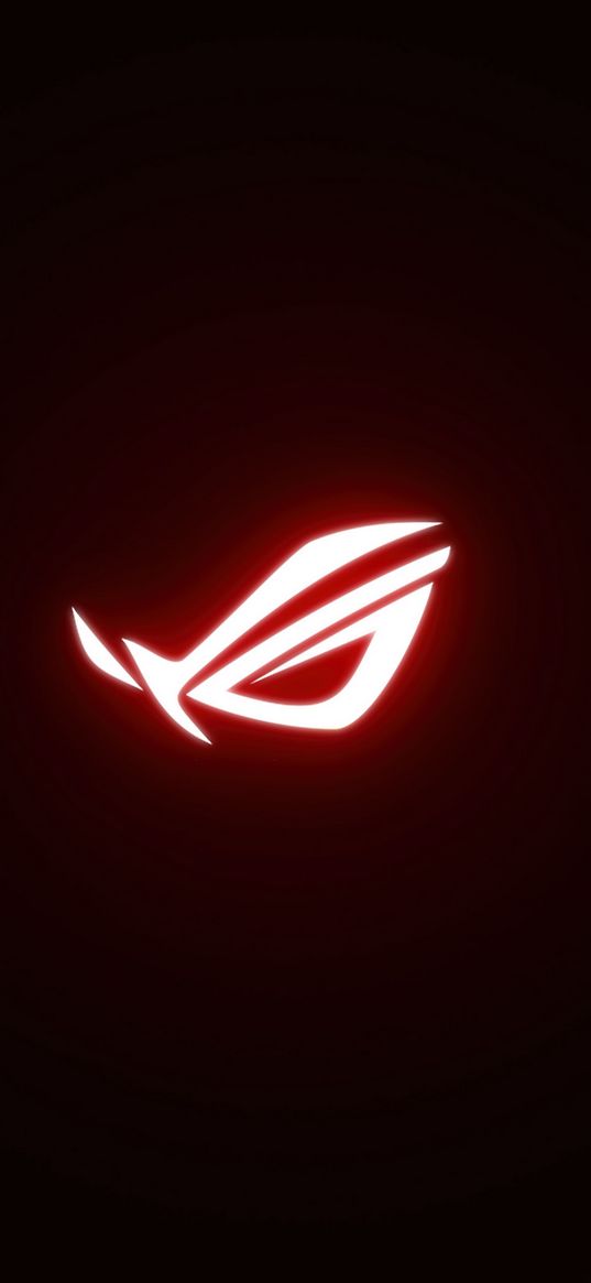 asus rog, asus, emblem, logo, neon, red, black background