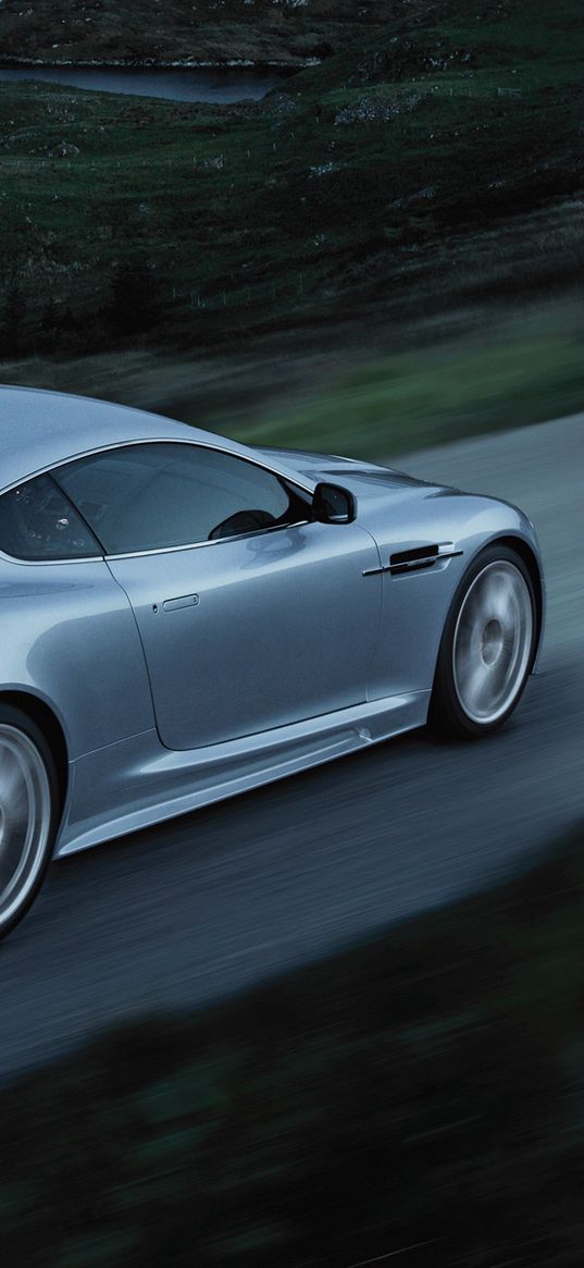 aston martin, dbs, 2008, blue, side view, style, speed, auto