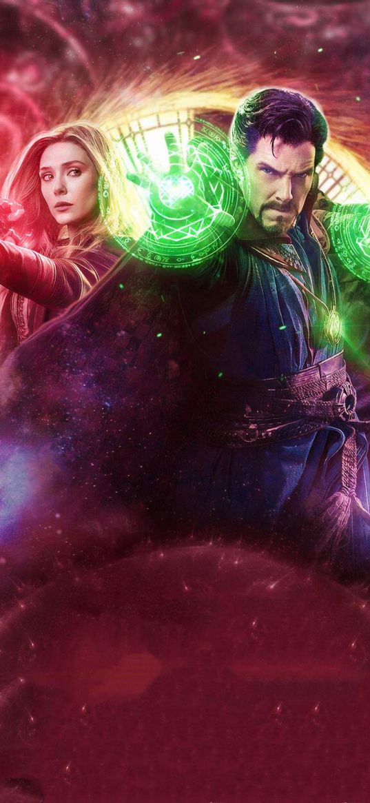 doctor strange, scarlet witch, wanda, superheroes, marvel, time stone, magic