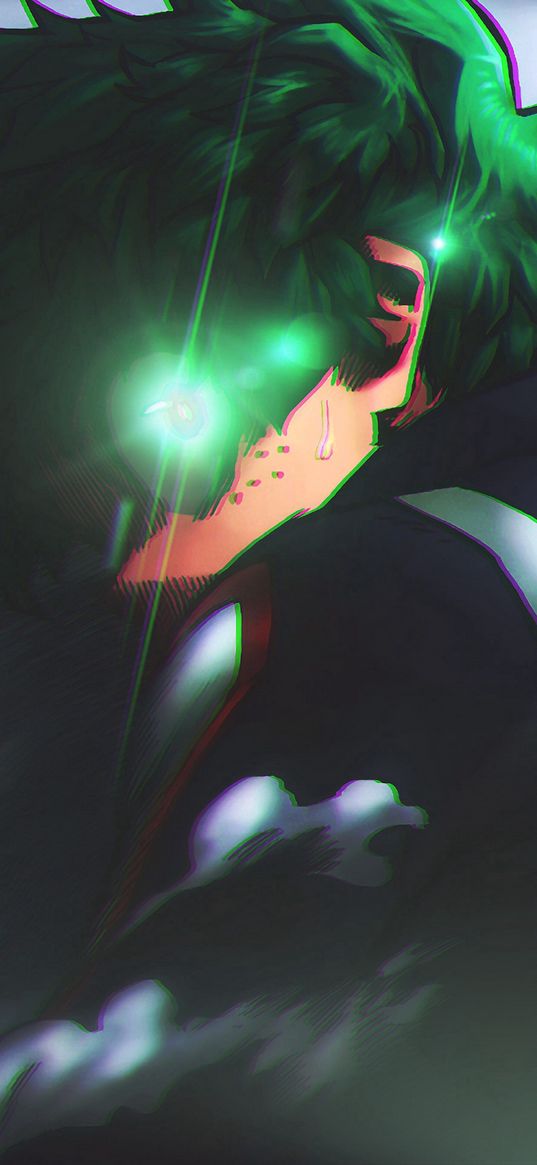 idzuku midoriya, my hero academia, character, anime, green, light