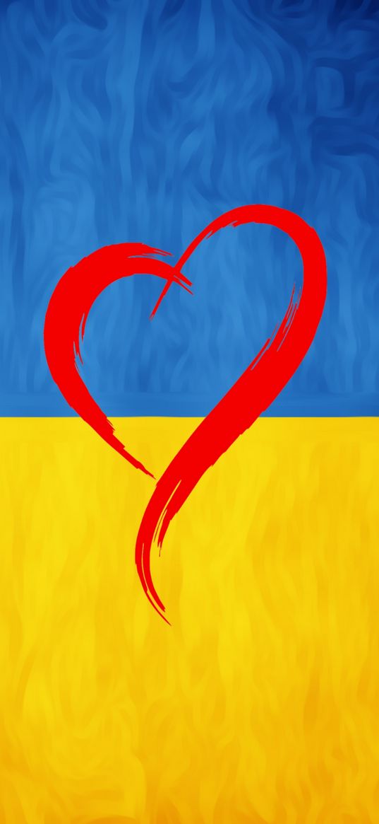 ukraine, flag, heart