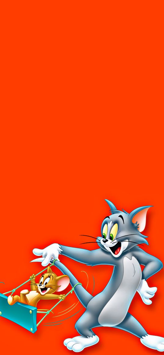 tom, jerry, cat, mouse, cartoon, characters, red background