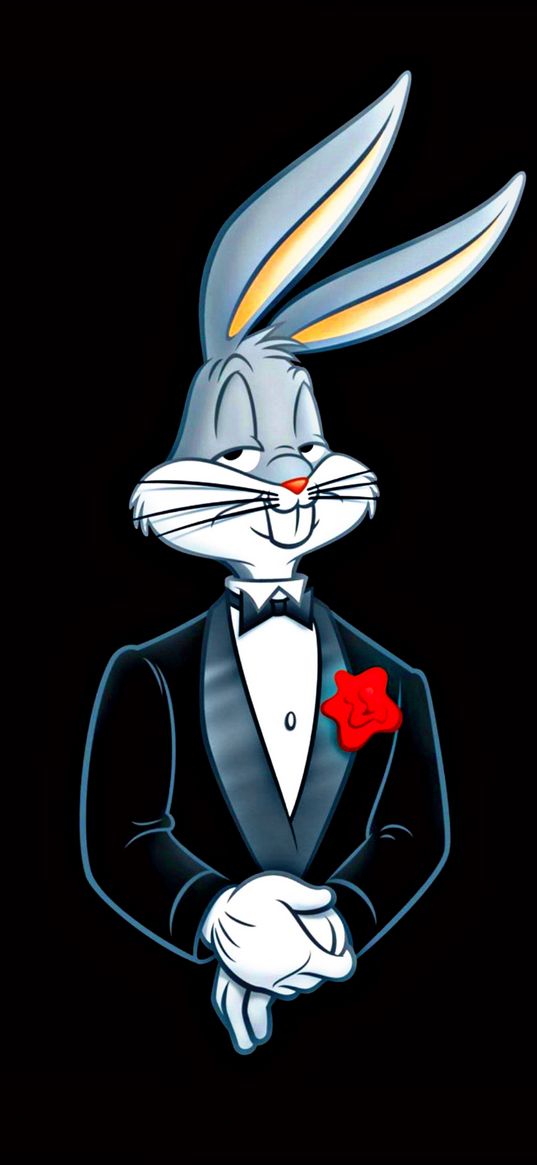 bugs bunny, rabbit, cartoon, black background