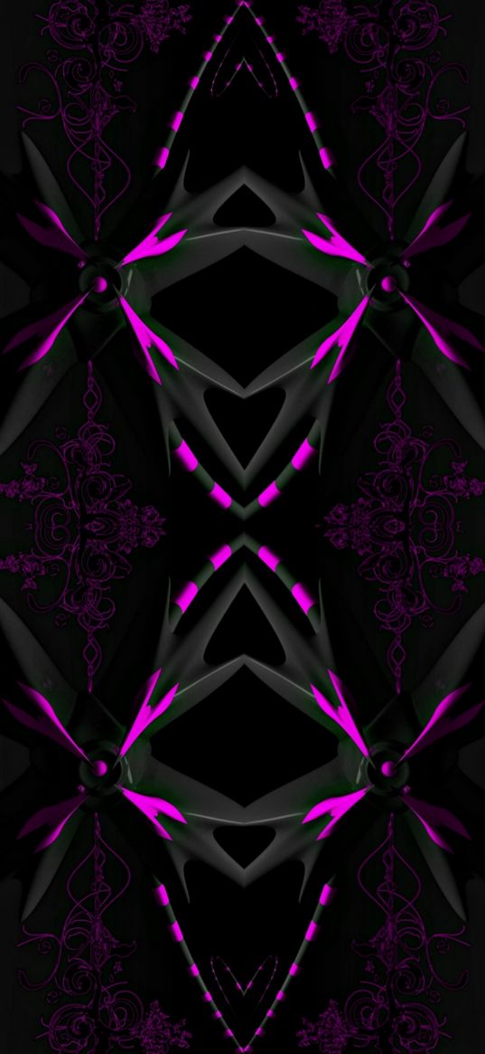 pattern, ornament, purple, black, abstraction