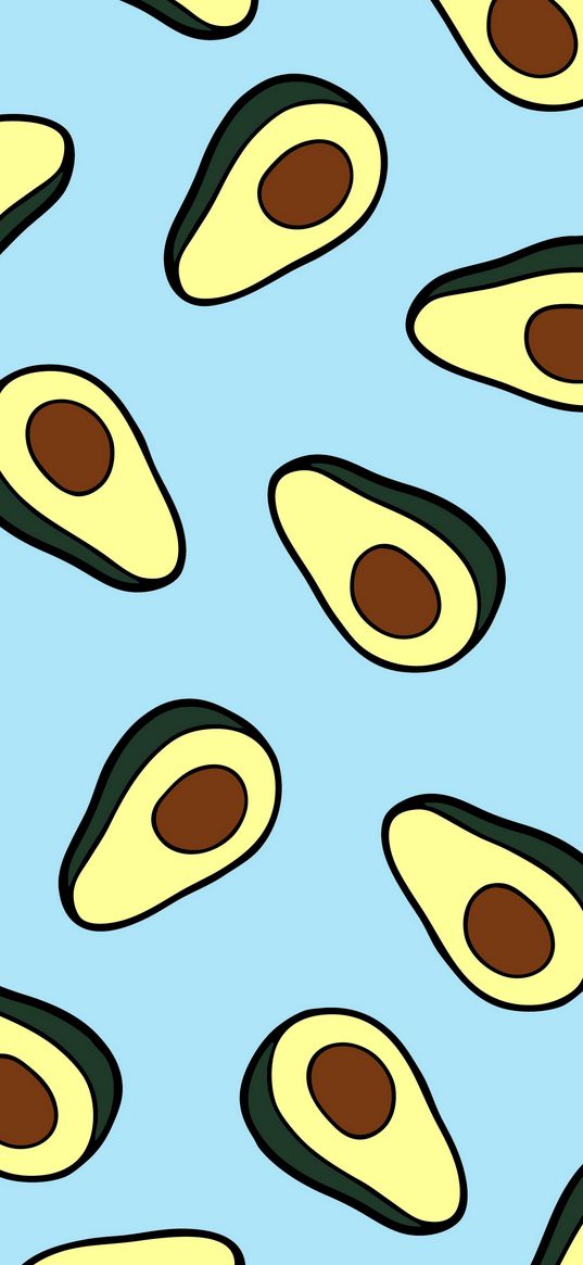 avocado, minimalism, blue background