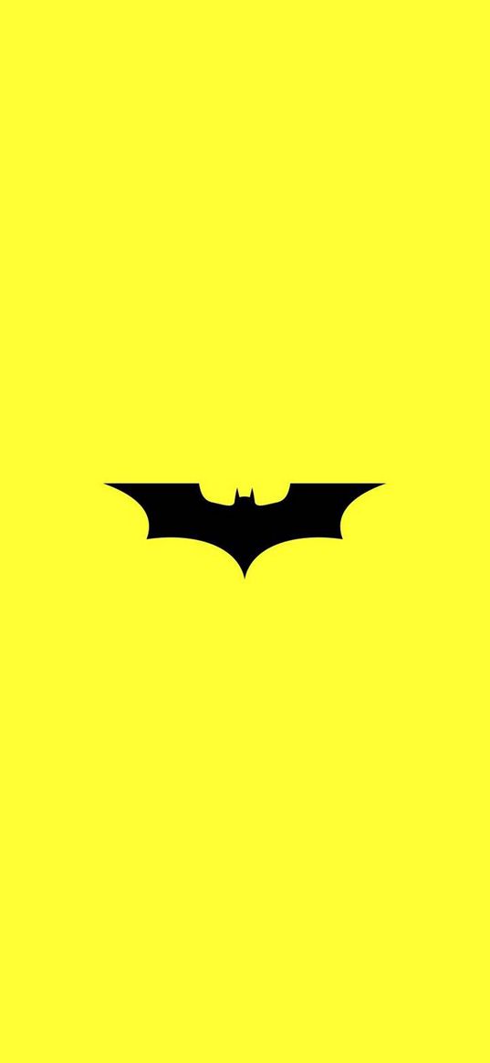 batman, logo, bat, black, yellow background