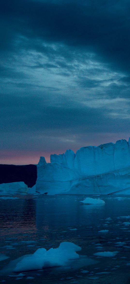 lake, ice, clouds, nature, glacier