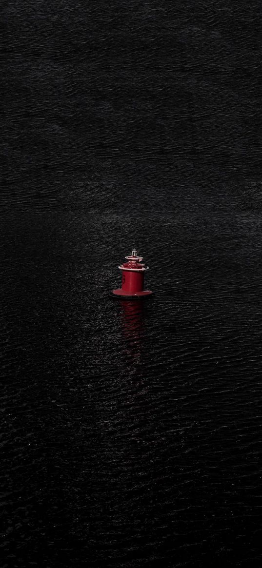 buoy, sea, black, red