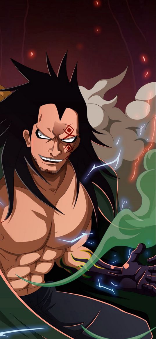 monkey dragon, one piece, anime, man, muscles, tattoo, angry, art