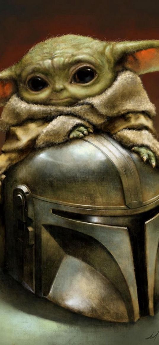 star wars, movie, grog, yoda, character, helmet