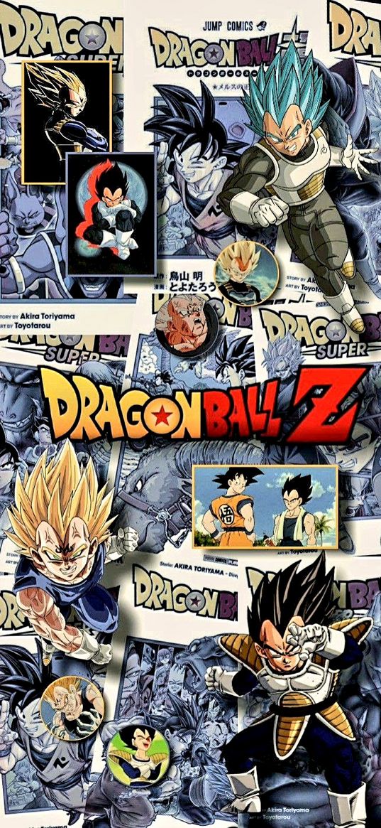 dragon ball, anime, goku, vegeta, characters, fighters, comic, poster