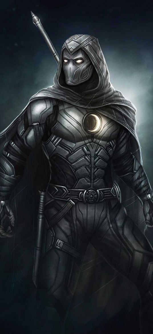 moon knight, superhero, marvel, moon, hood, mask, art