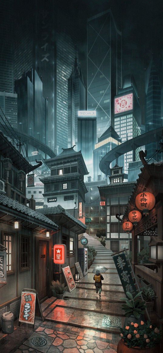 japan, future, anime, cartoon, cyberpunk