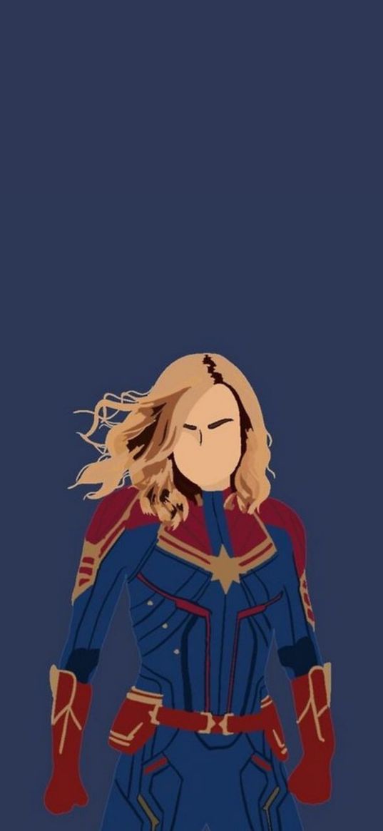 carol danvers, super woman, marvel, blue background