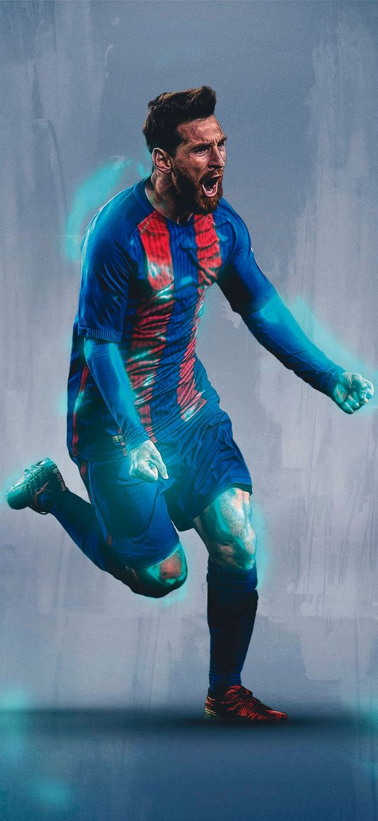 messi, football player, football, emotions, glow