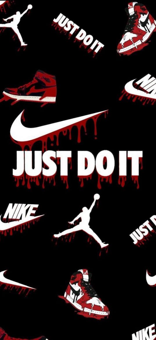 nike, logo, just do it, sneakers, basketball player, white, red, black background