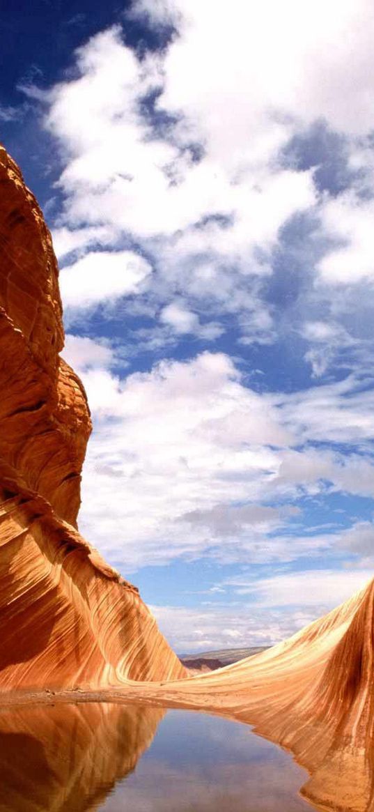 canyons, lines, patterns, strips, water, sky