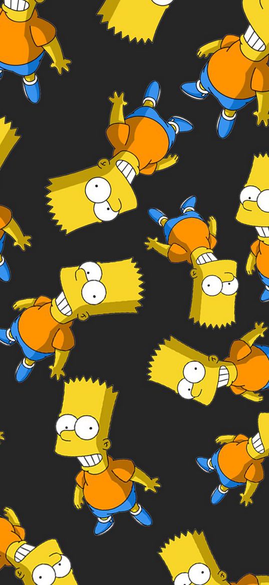 the simpsons, bart, cartoon, texture, black background