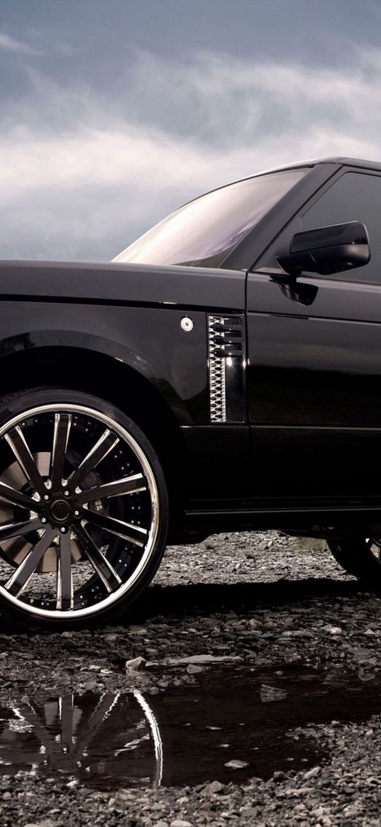 range rover, car, black, side view