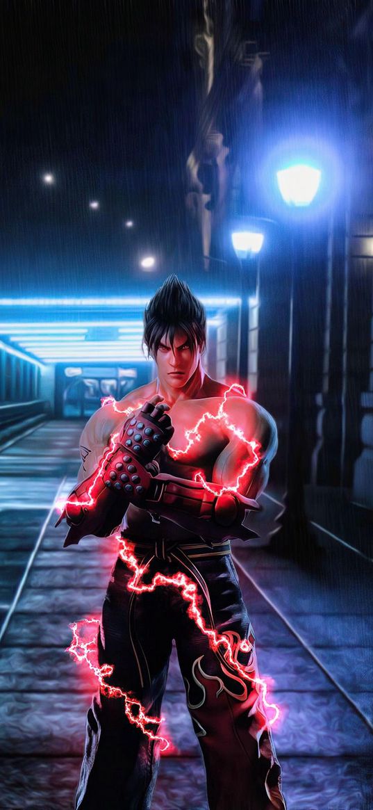 jin kazama, tekken, anime, devil, boy, game