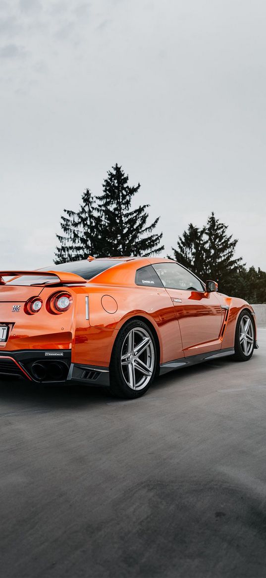 nissan, nissan gtr, auto, orange auto, road