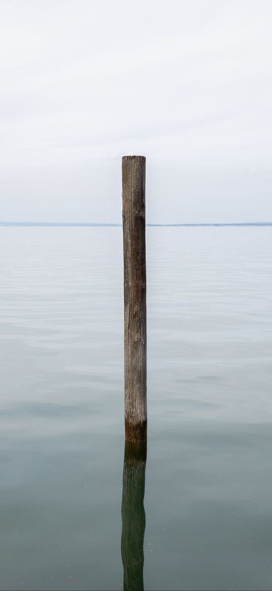 piling, water, sea, minimalism