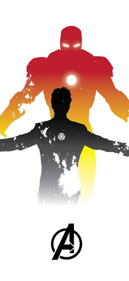 iron man, tony stark, avengers, logo, superhero, marvel, comic, silhouette, art