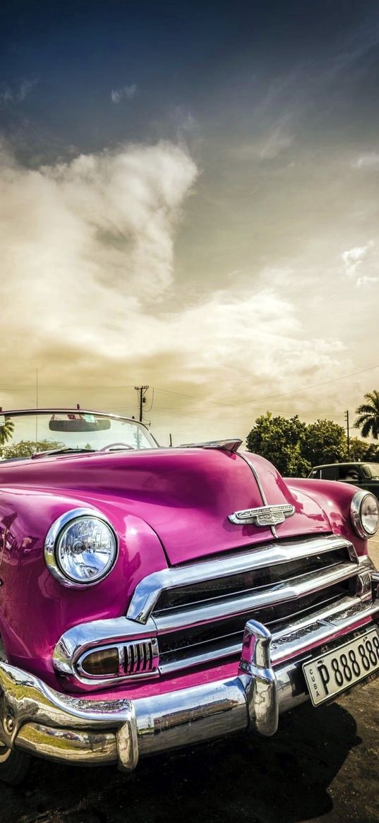 chevrolet, chevrolet styline, classic, retro, auto, pink car