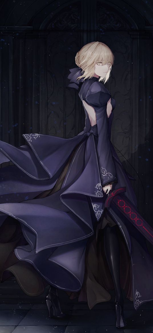 saber alter, fate stay night, anime, girl, game