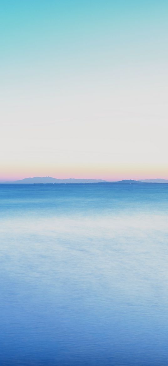 sea, horizon, view, minimalism, blue