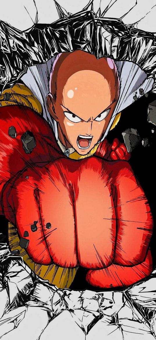 saitama, one punch man, anime, hero, fist