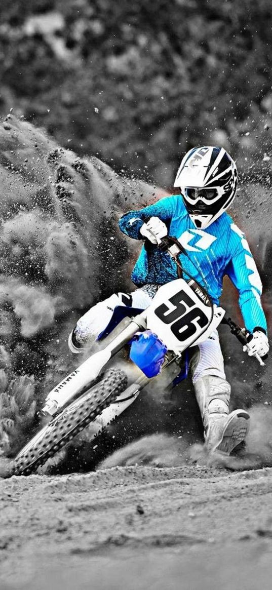 bike, motorcycle, biker, helmet, sand, extreme, blue, black and white