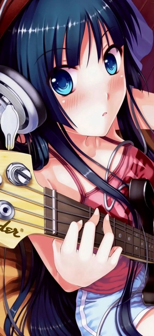 loli, anime, manga, girl, guitar