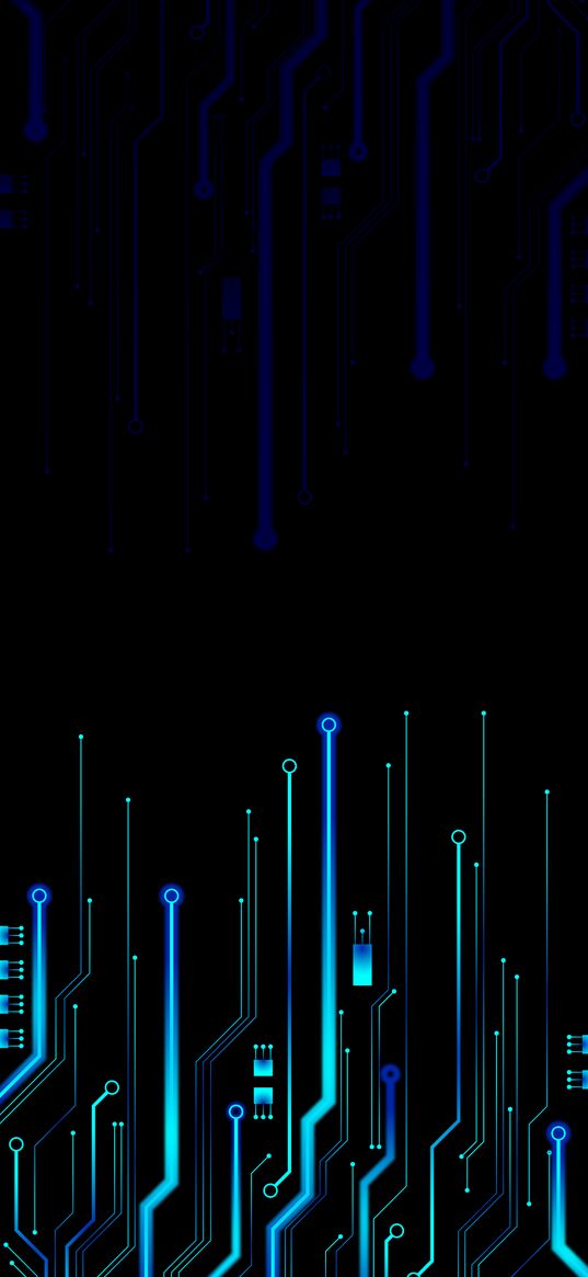 board, chip, technology, blue, black background