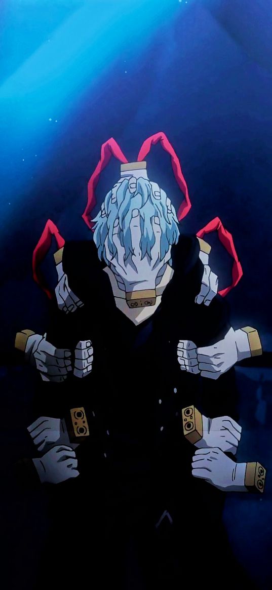 tomura shigaraki, boku no hero academia, anime, guy, hands, art