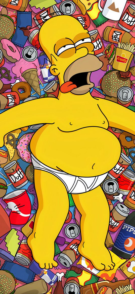 homer, the simpsons, animated series, food, drinks, art