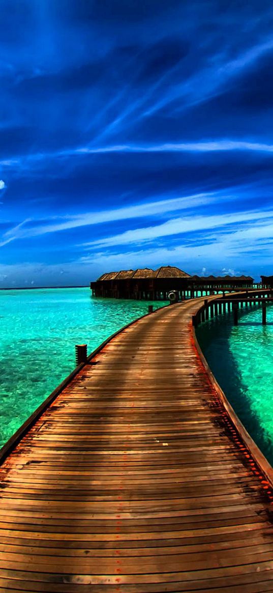 sea, ocean, bridge, jetty, pier, nature